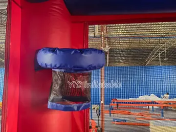 spiderman themed inflatable bounce-and-slide attraction detail view
