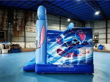 Stitch Bouncy Castle with Slide detail view