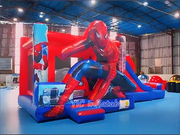 Superhero Bounce House with Slide front view