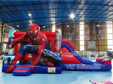 Superhero Bounce House with Slide side view
