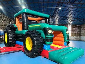 custom inflatable bounce-and-slide attraction rear view