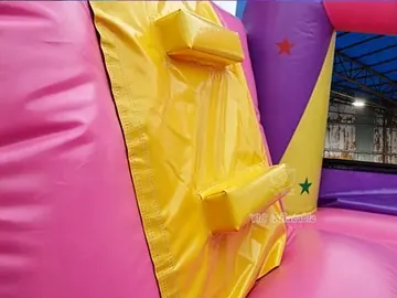 unicorn themed inflatable bounce-and-slide attraction detail view