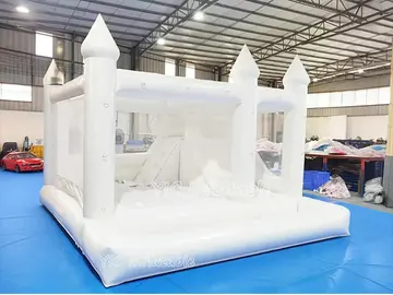 White Castle Bounce House with Ball Pit for Rental side view