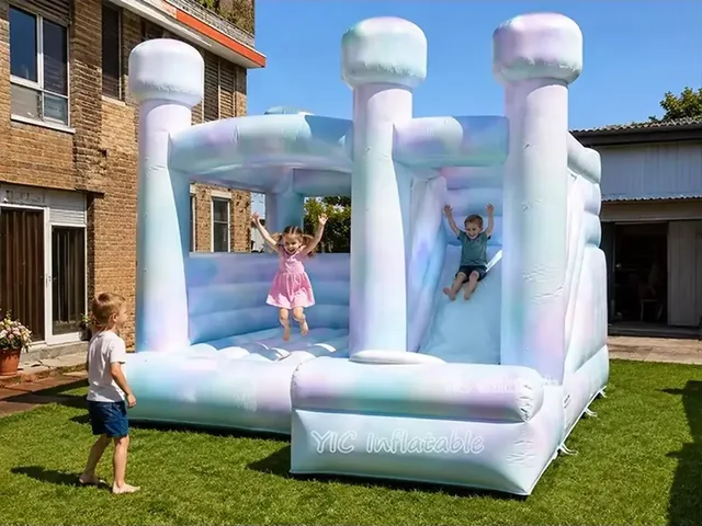 Pastel Bounce House with Slide Outdoor product image