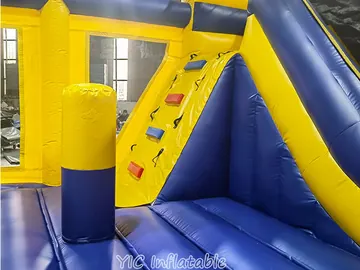 Bounce House Obstacle Course with Water Slide commercial attraction view