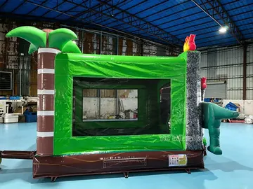 dinosaur themed inflatable jumper detail view