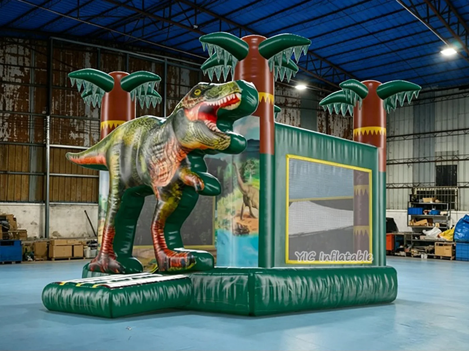 Dinosaur jumper bounce house front view