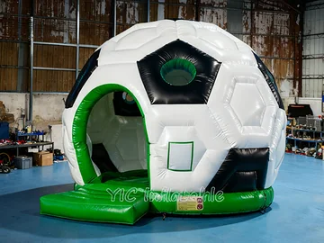 football themed inflatable jumper detail view