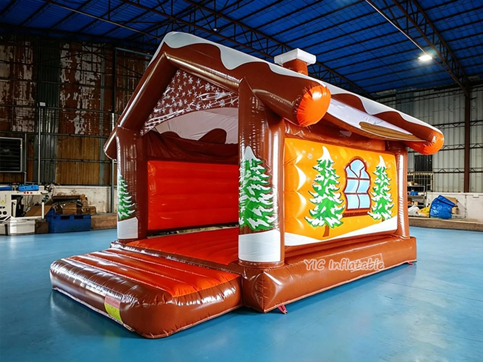 gingerbread themed inflatable jumper front view