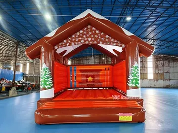 gingerbread themed inflatable jumper detail view