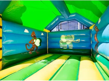 jungle themed inflatable jumper detail view