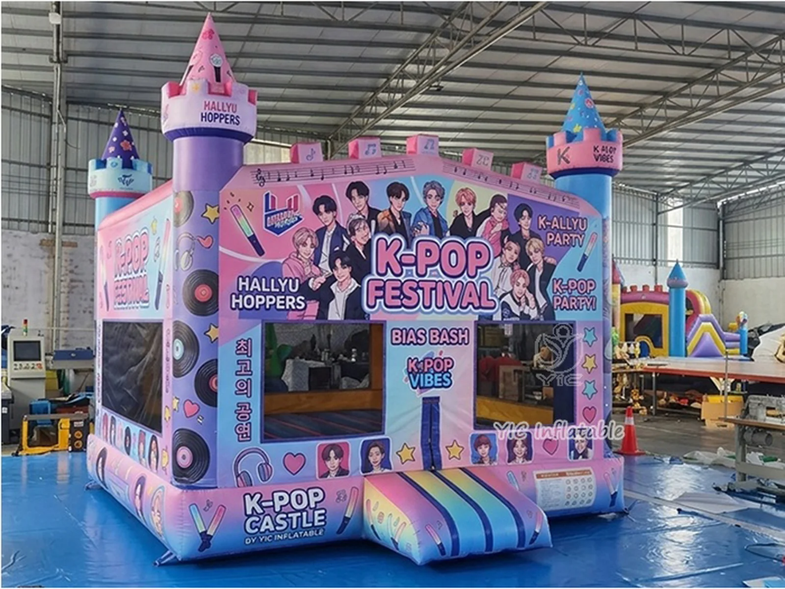music themed inflatable jumper front view