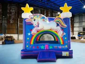unicorn themed inflatable jumper detail view