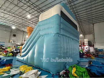 football themed standalone inflatable slide detail view