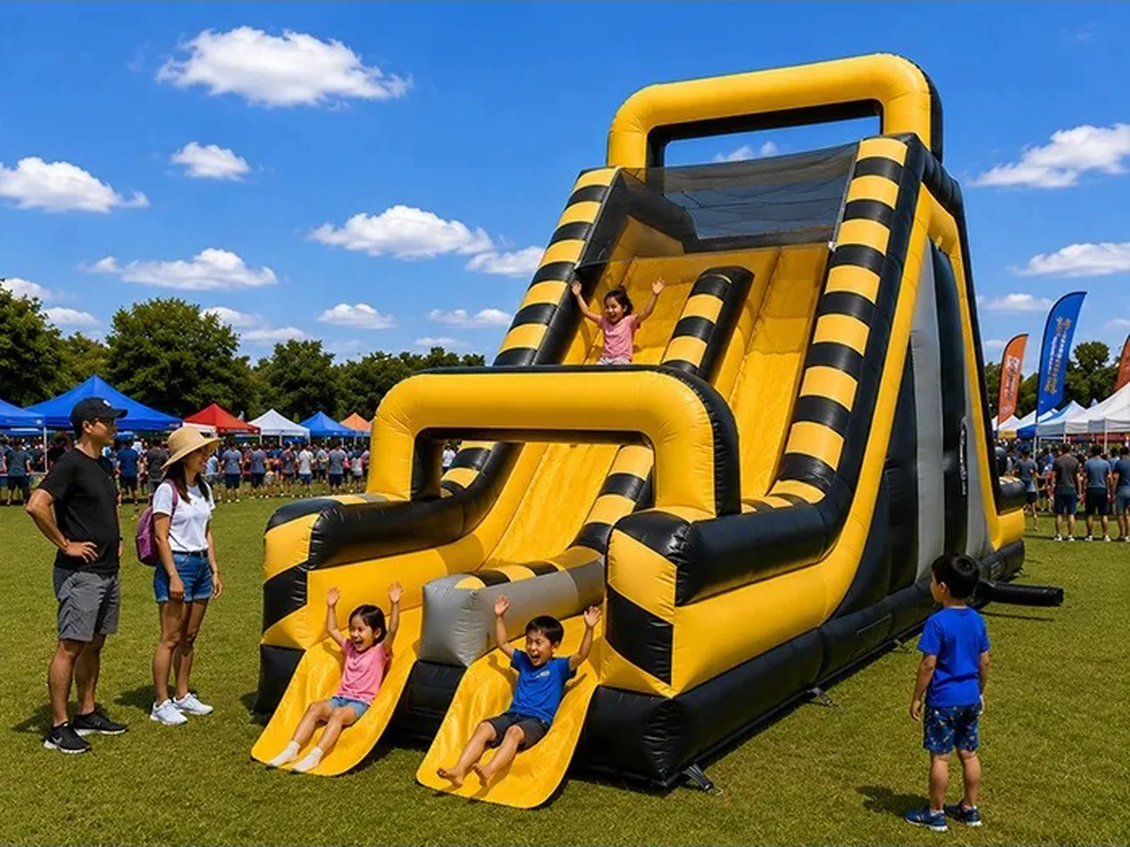 Commercial Black and Yellow Inflatable Slide product image