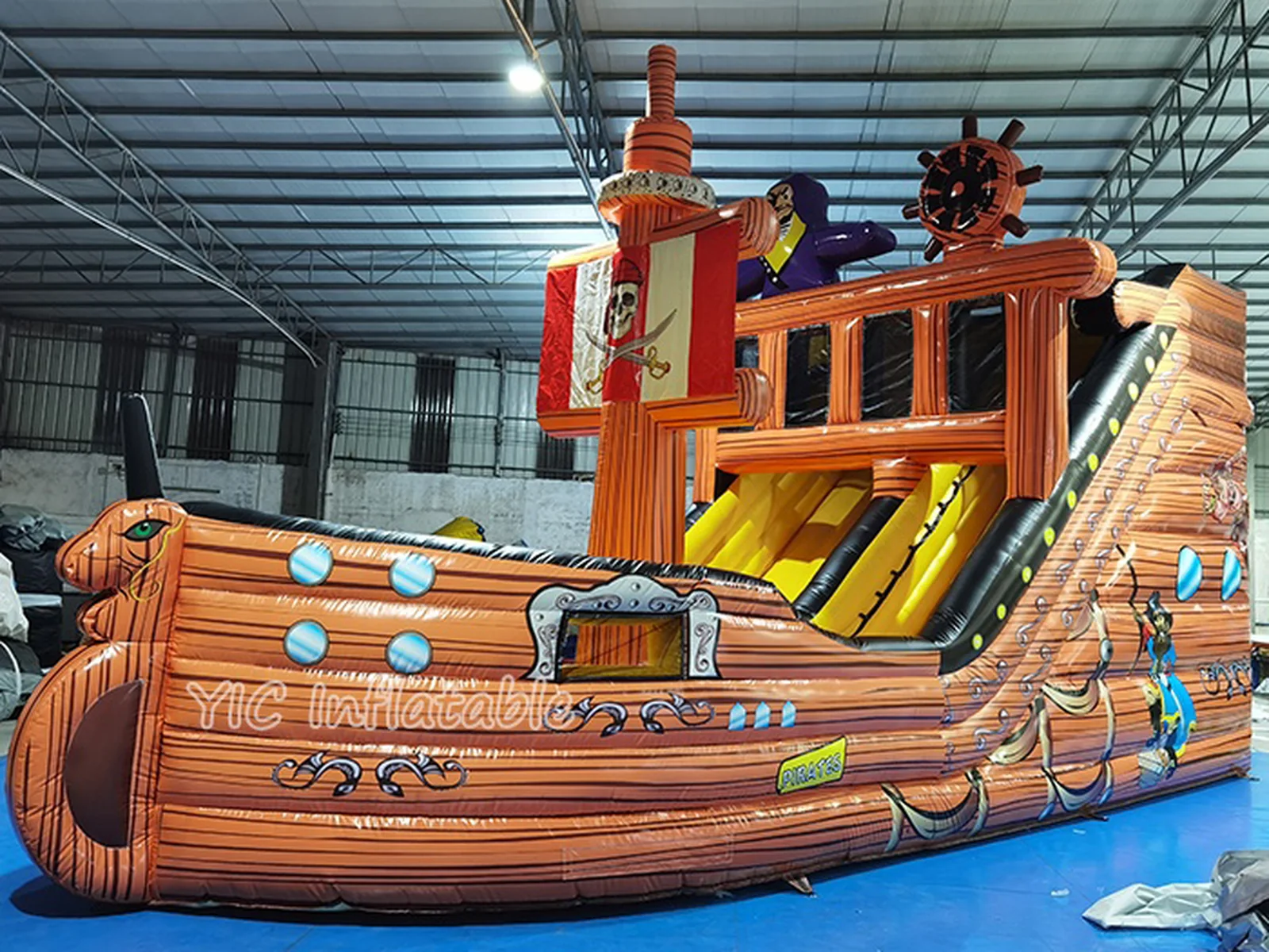 Commercial Pirate Ship Inflatable Slide front view