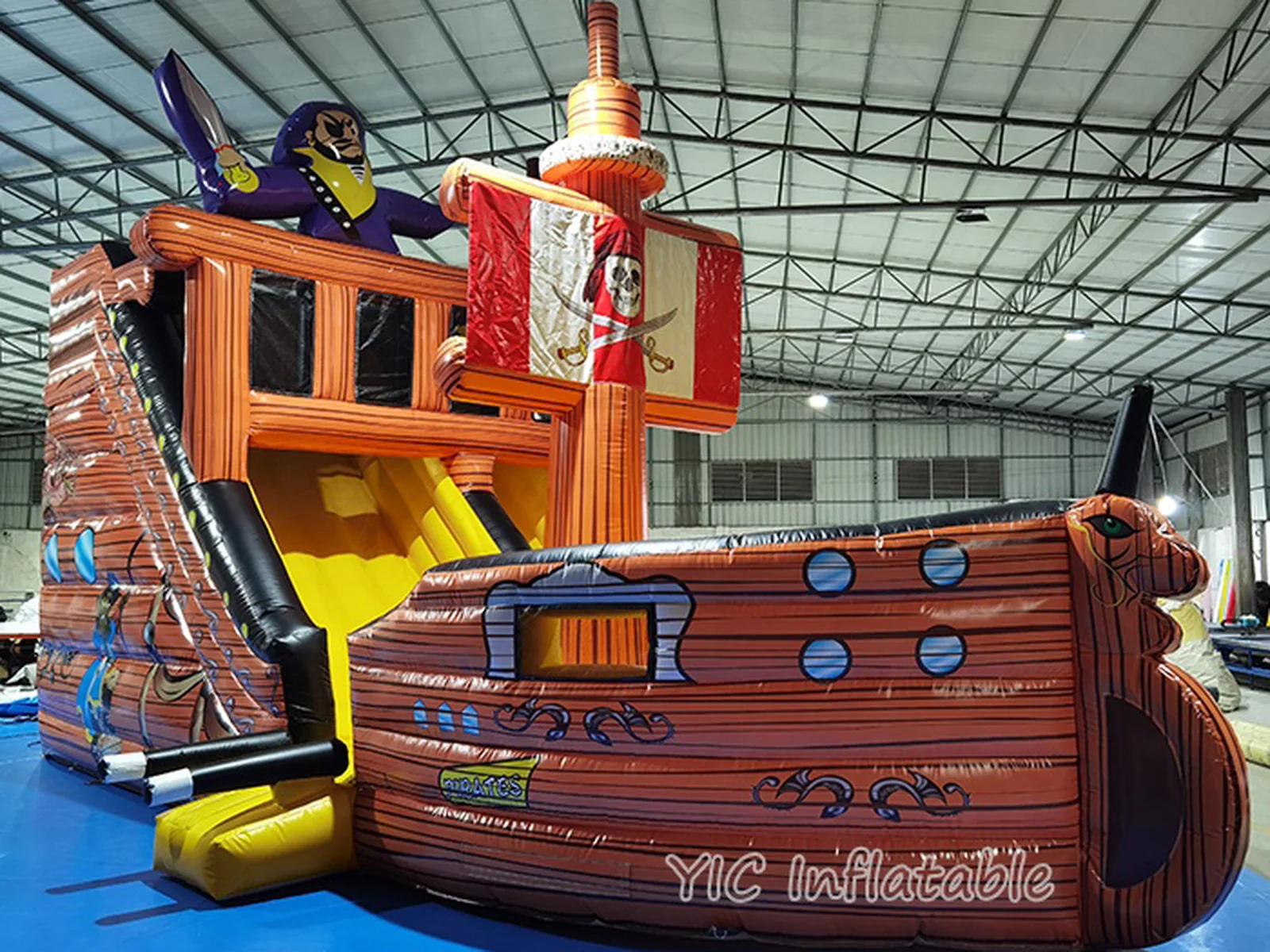 Commercial Pirate Ship Inflatable Slide front view
