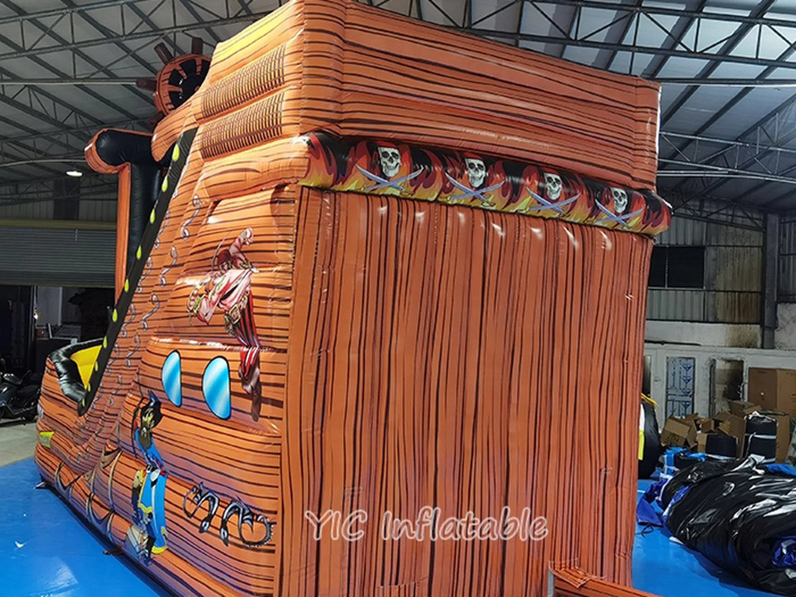 Commercial Pirate Ship Inflatable Slide front view