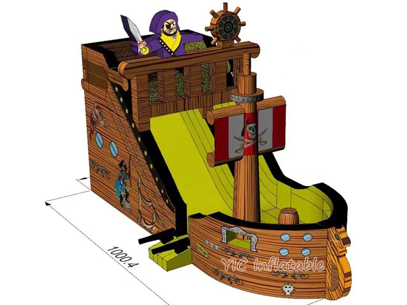 Commercial Pirate Ship Inflatable Slide front view