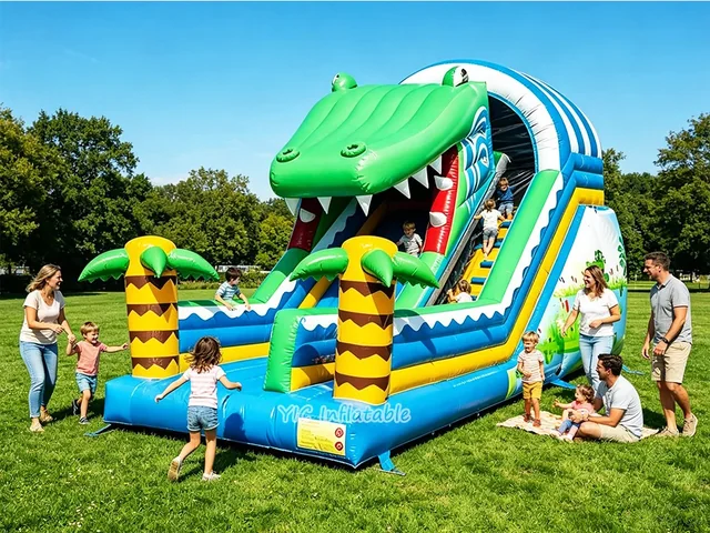 Custom Crocodile Inflatable Slide product image