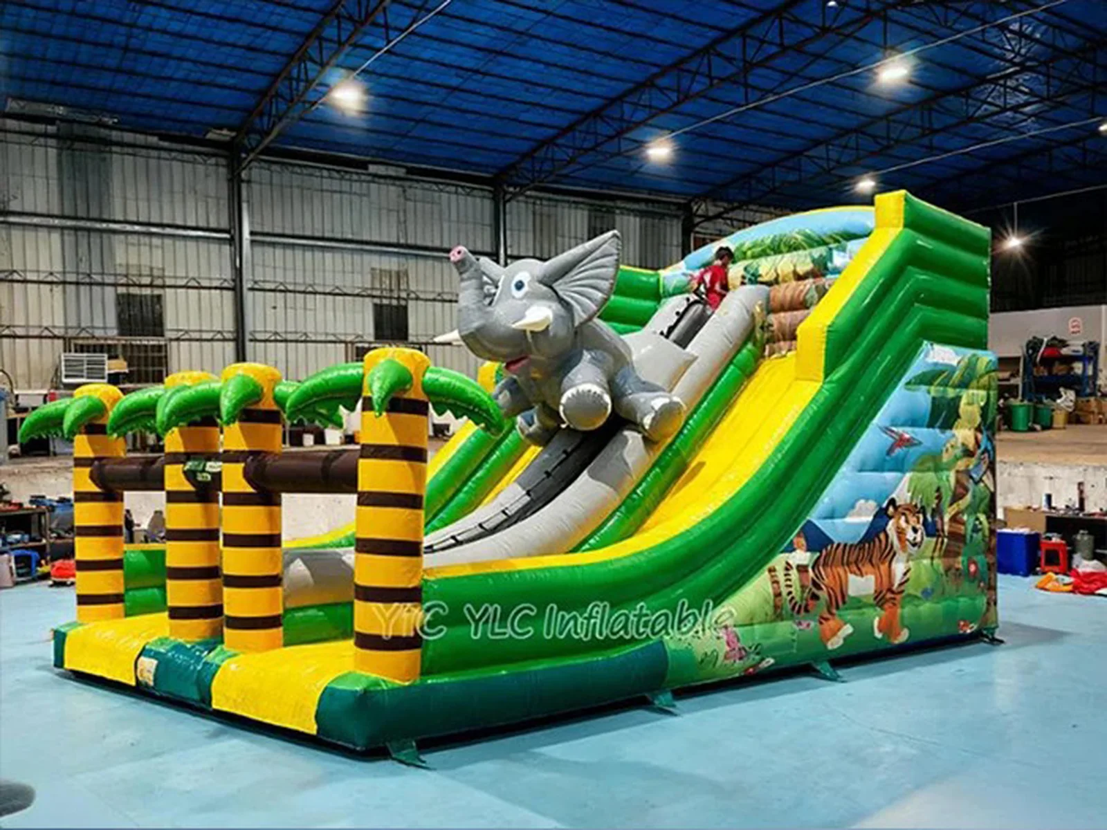 Elephant Theme Inflatable Slide front view