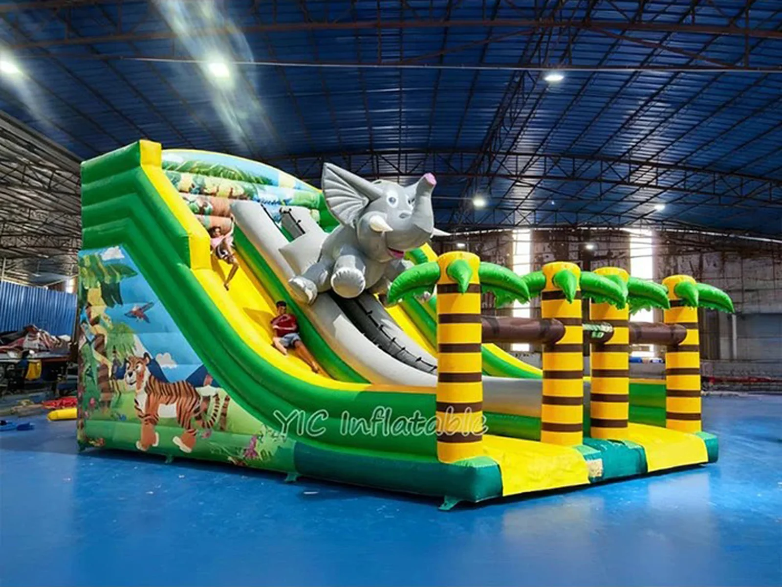 Elephant Theme Inflatable Slide front view