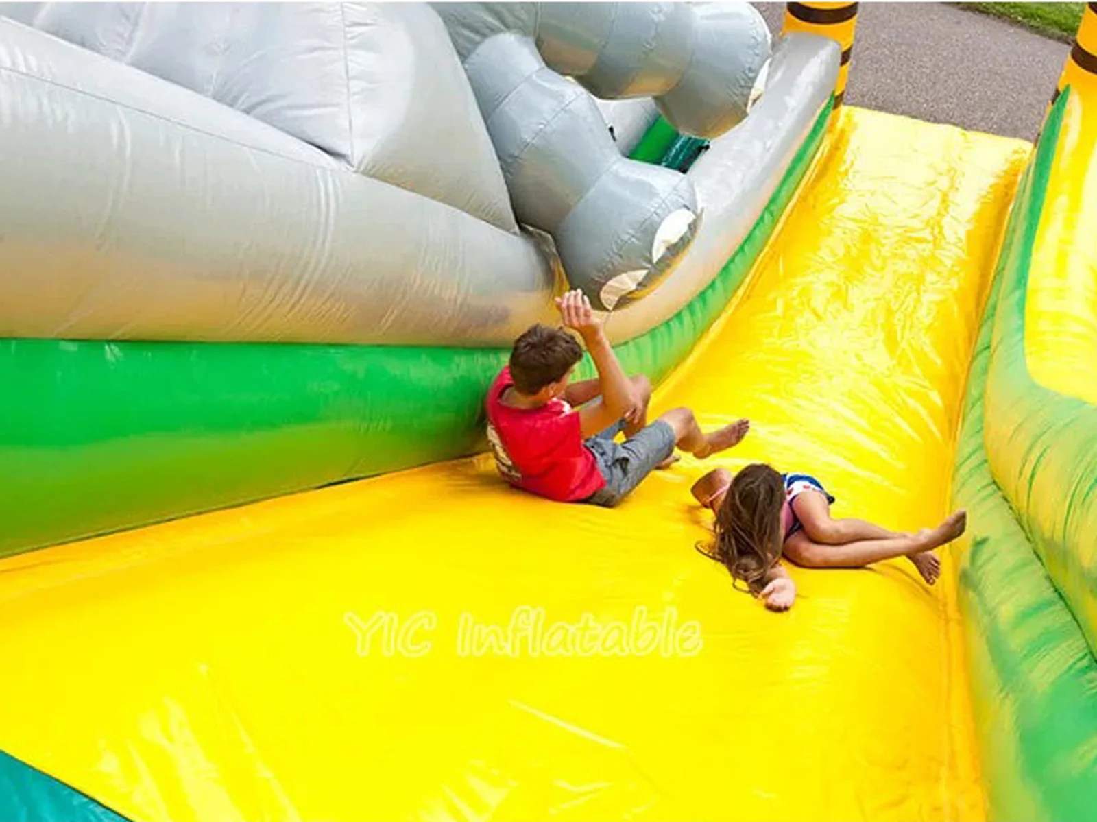 Elephant Theme Inflatable Slide front view