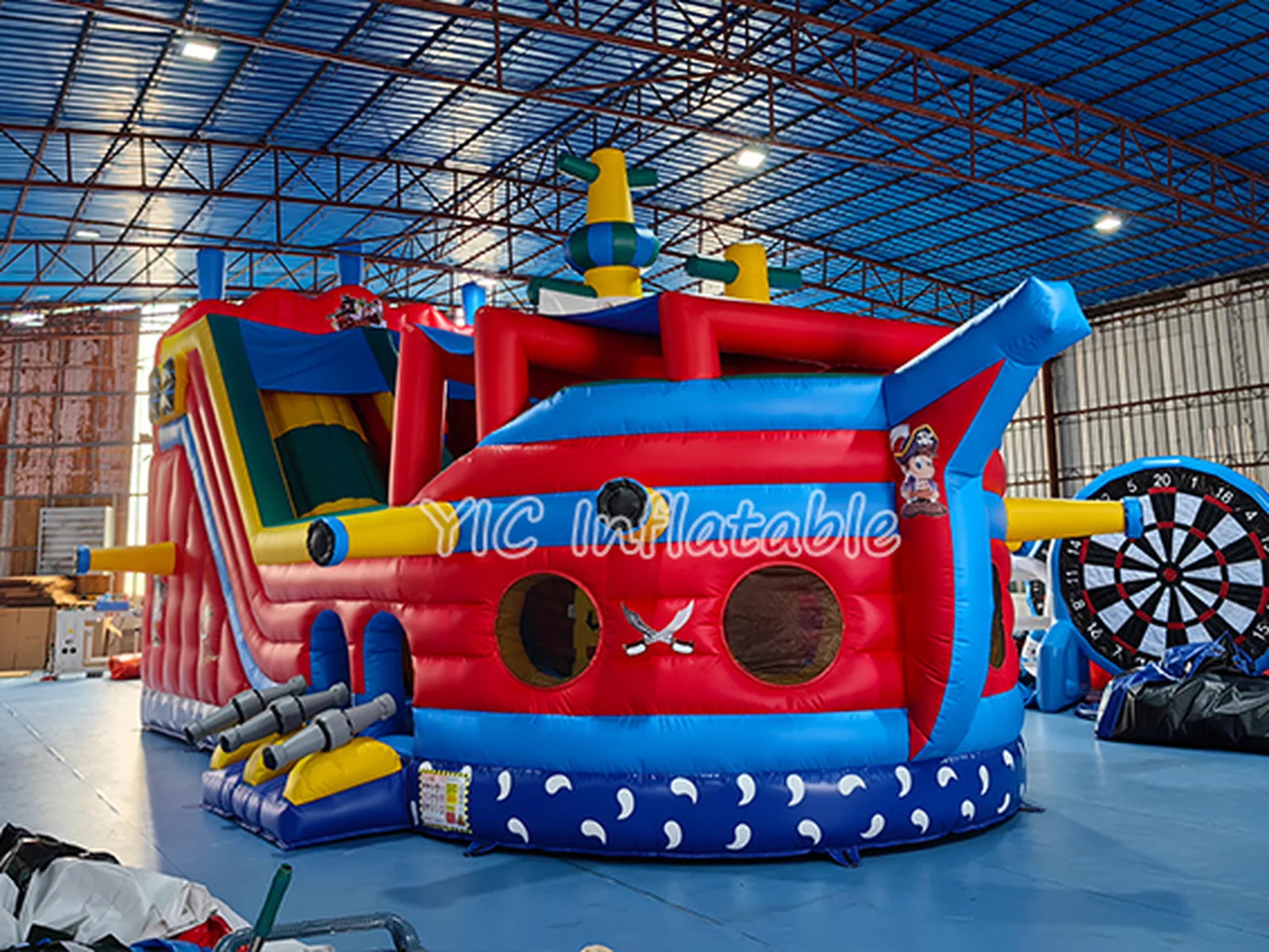 Giant Pirate Ship Inflatable Slide front view