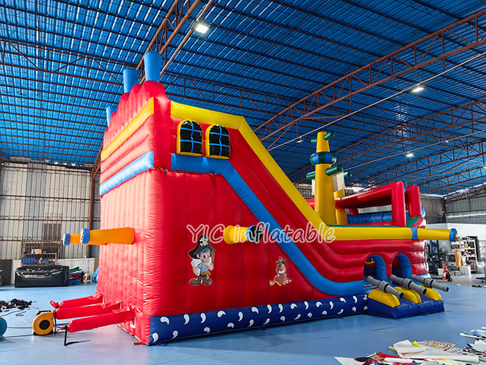 Giant Pirate Ship Inflatable Slide front view