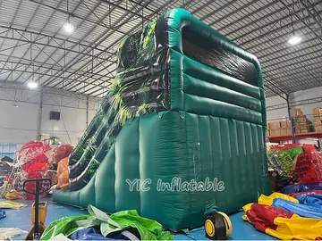 jungle themed standalone inflatable slide detail view