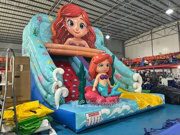mermaid themed standalone inflatable slide detail view