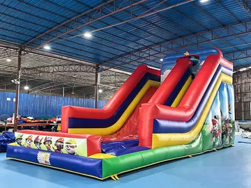 paw patrol themed standalone inflatable slide rear view