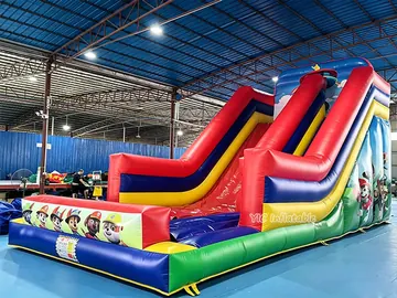paw patrol themed standalone inflatable slide detail view