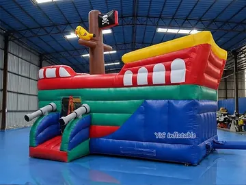 pirate themed standalone inflatable slide detail view