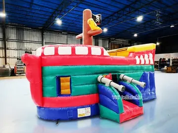 pirate themed standalone inflatable slide detail view
