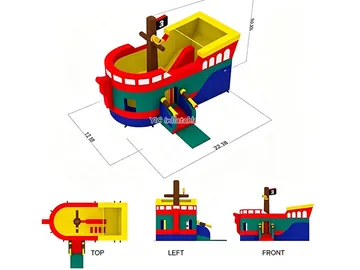 pirate themed standalone inflatable slide detail view