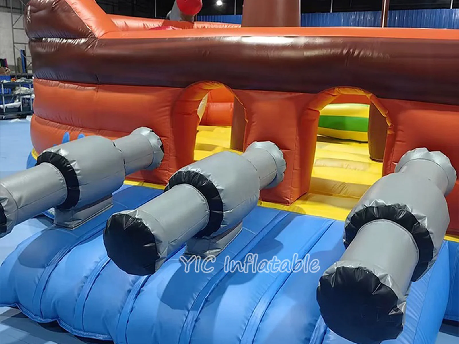 Pirate Ship Inflatable Slide with Splash Pool front view