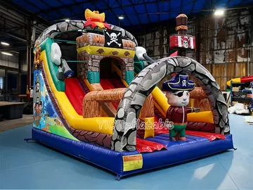 pirate themed standalone inflatable slide detail view