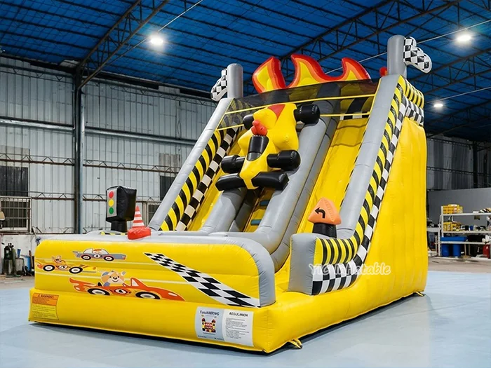 custom standalone inflatable slide front view
