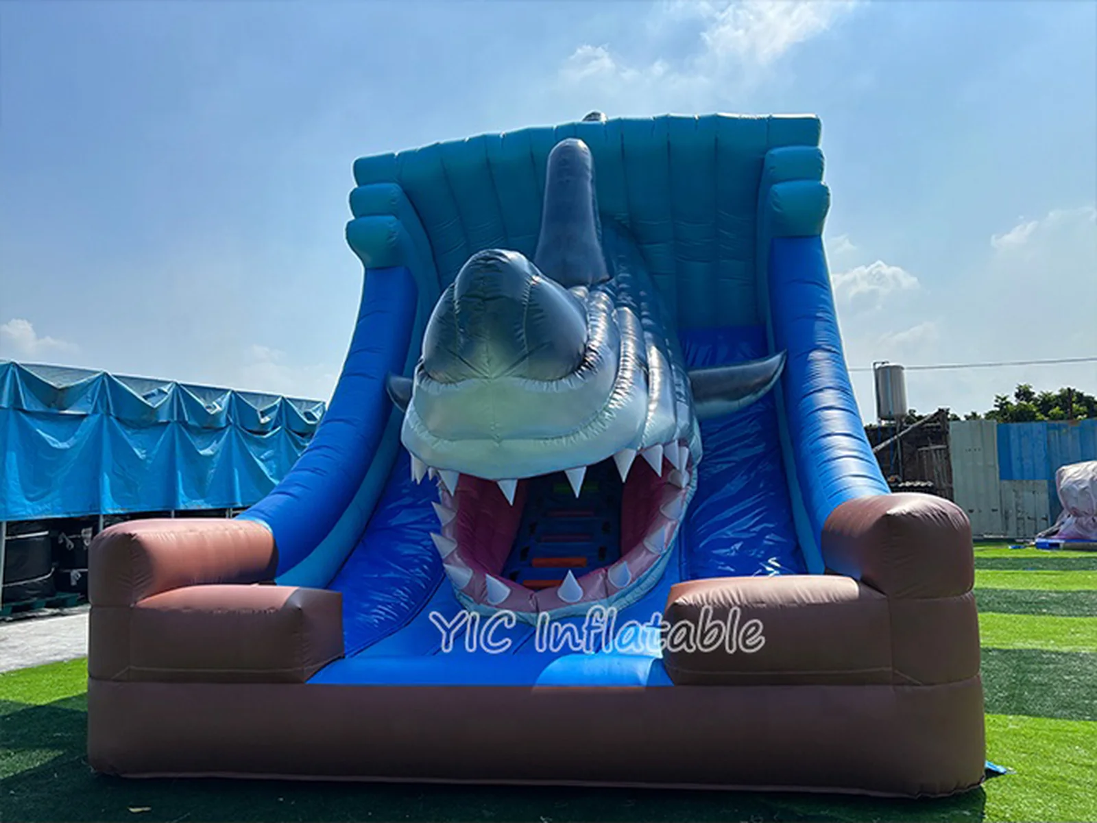 Shark Mouth Inflatable Slide front view