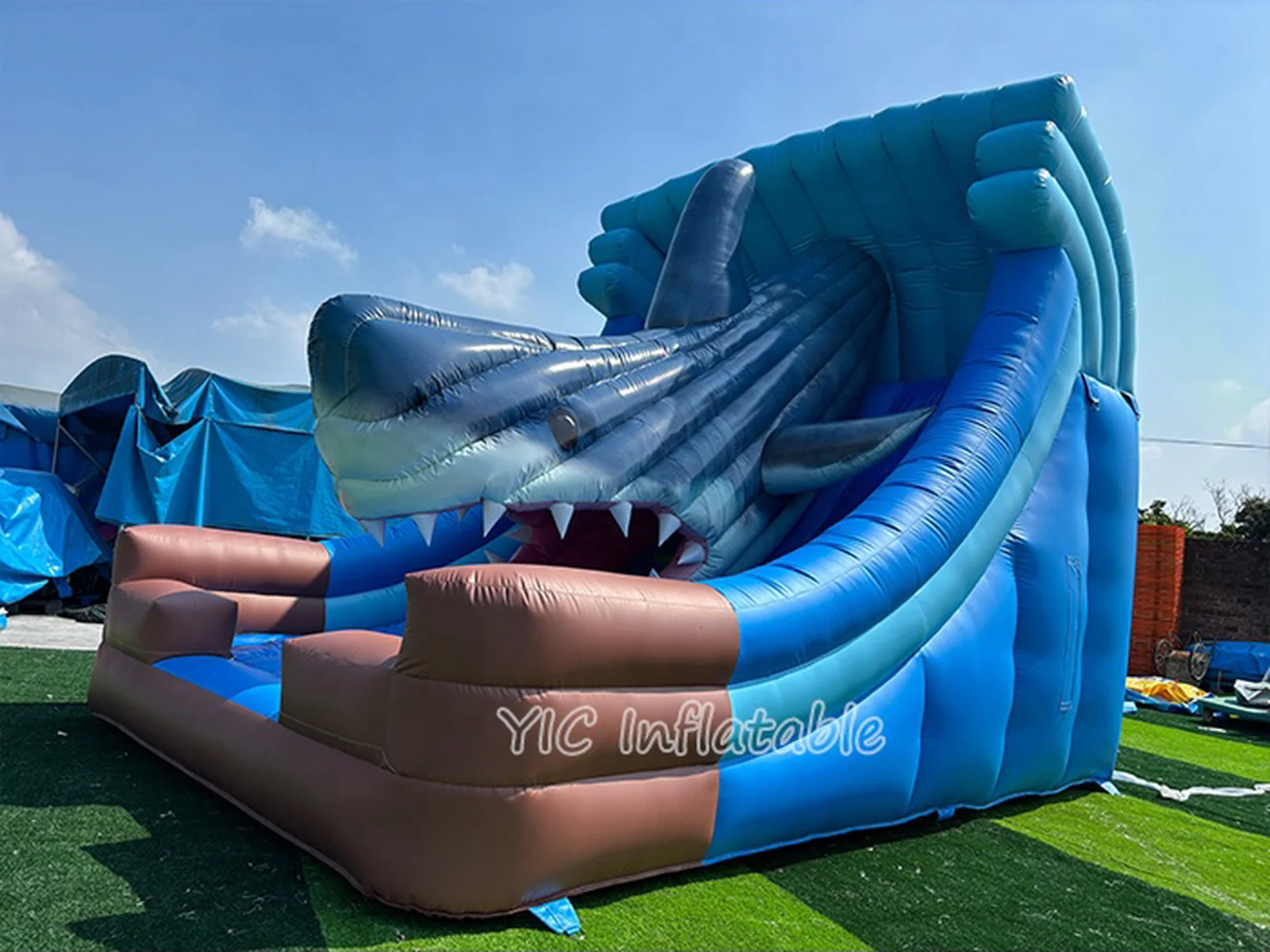 Shark Mouth Inflatable Slide front view