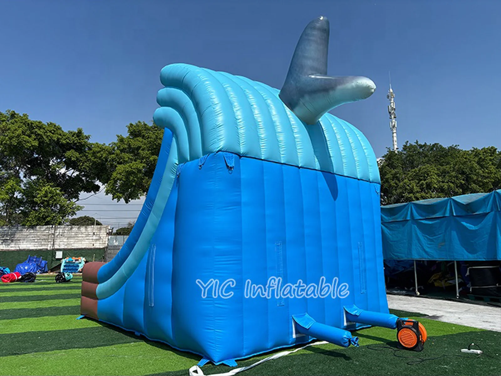 Shark Mouth Inflatable Slide front view