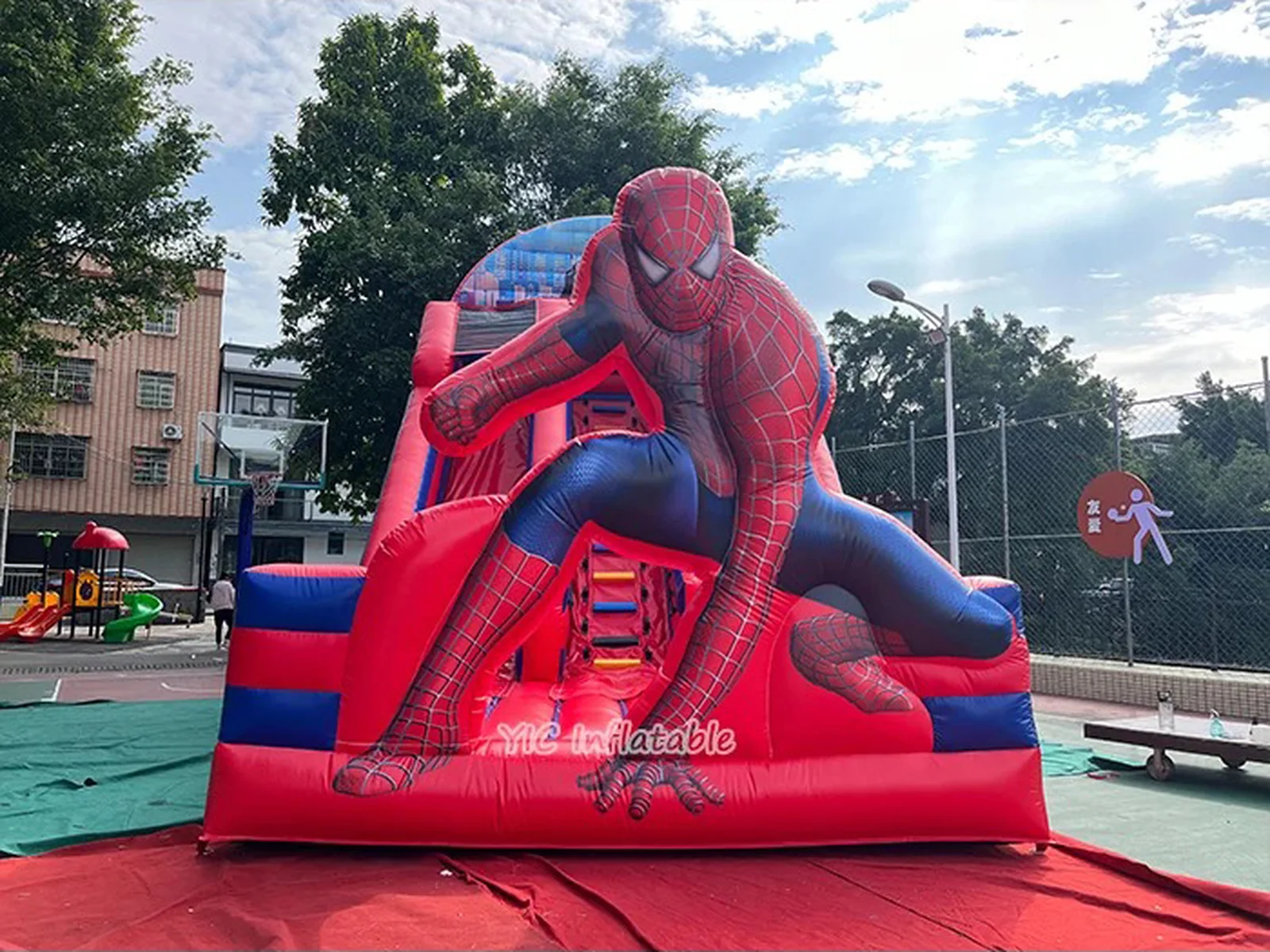 Spiderman Inflatable Slide front view