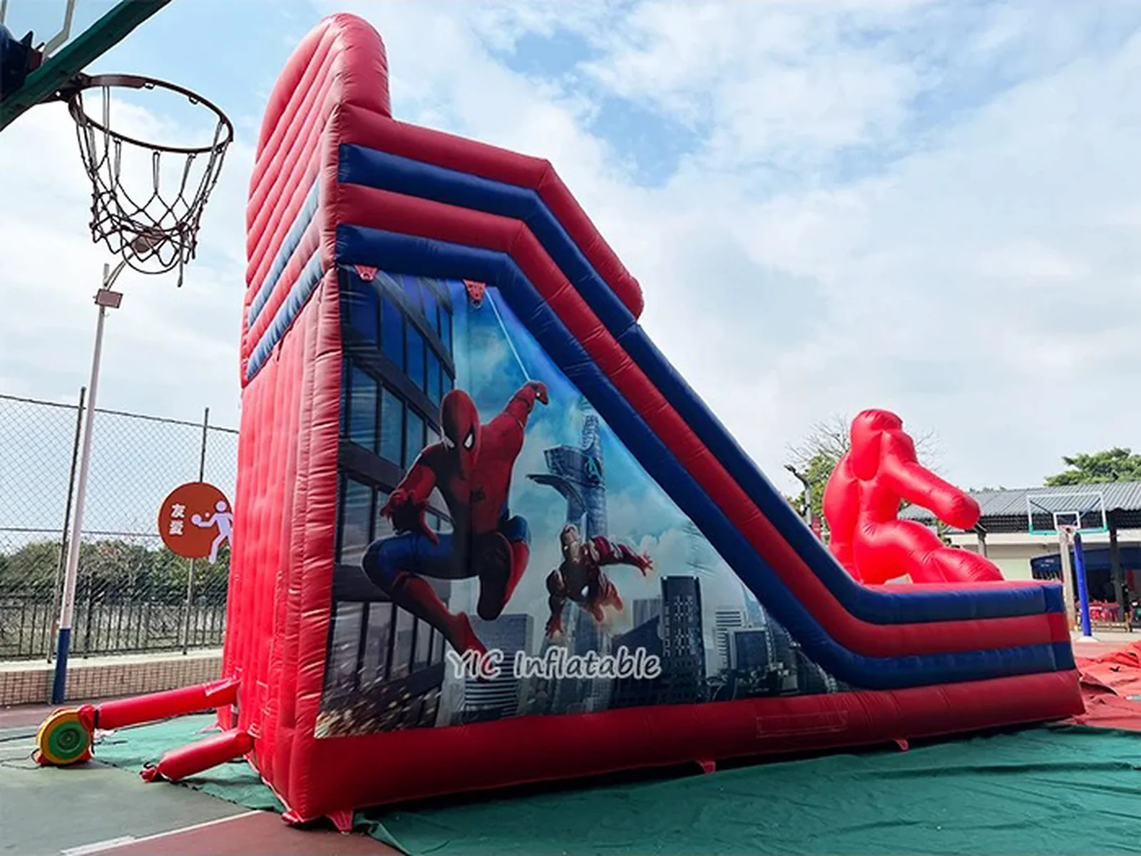 Spiderman Inflatable Slide front view