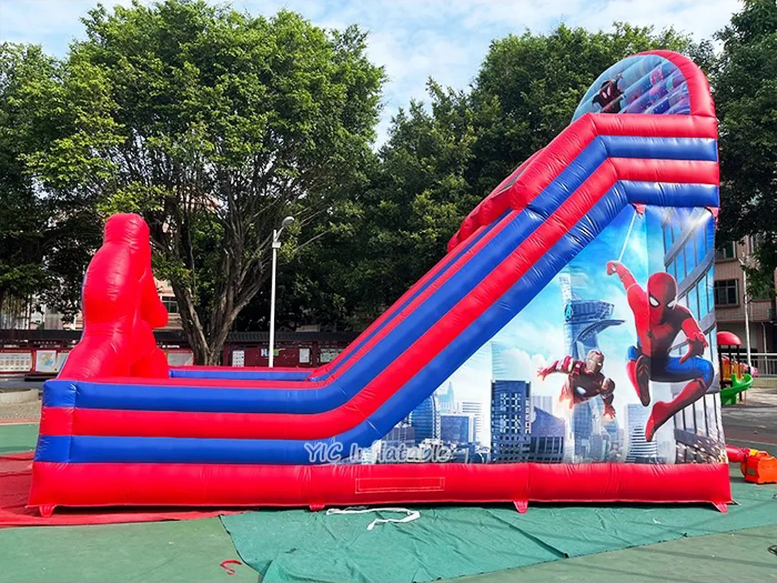 Spiderman Inflatable Slide front view