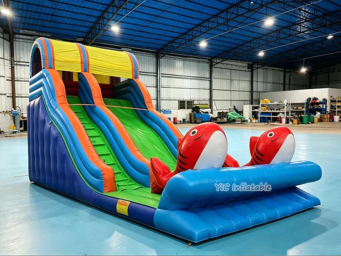 custom standalone inflatable slide front view