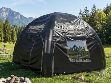 custom air-supported event tent rear view