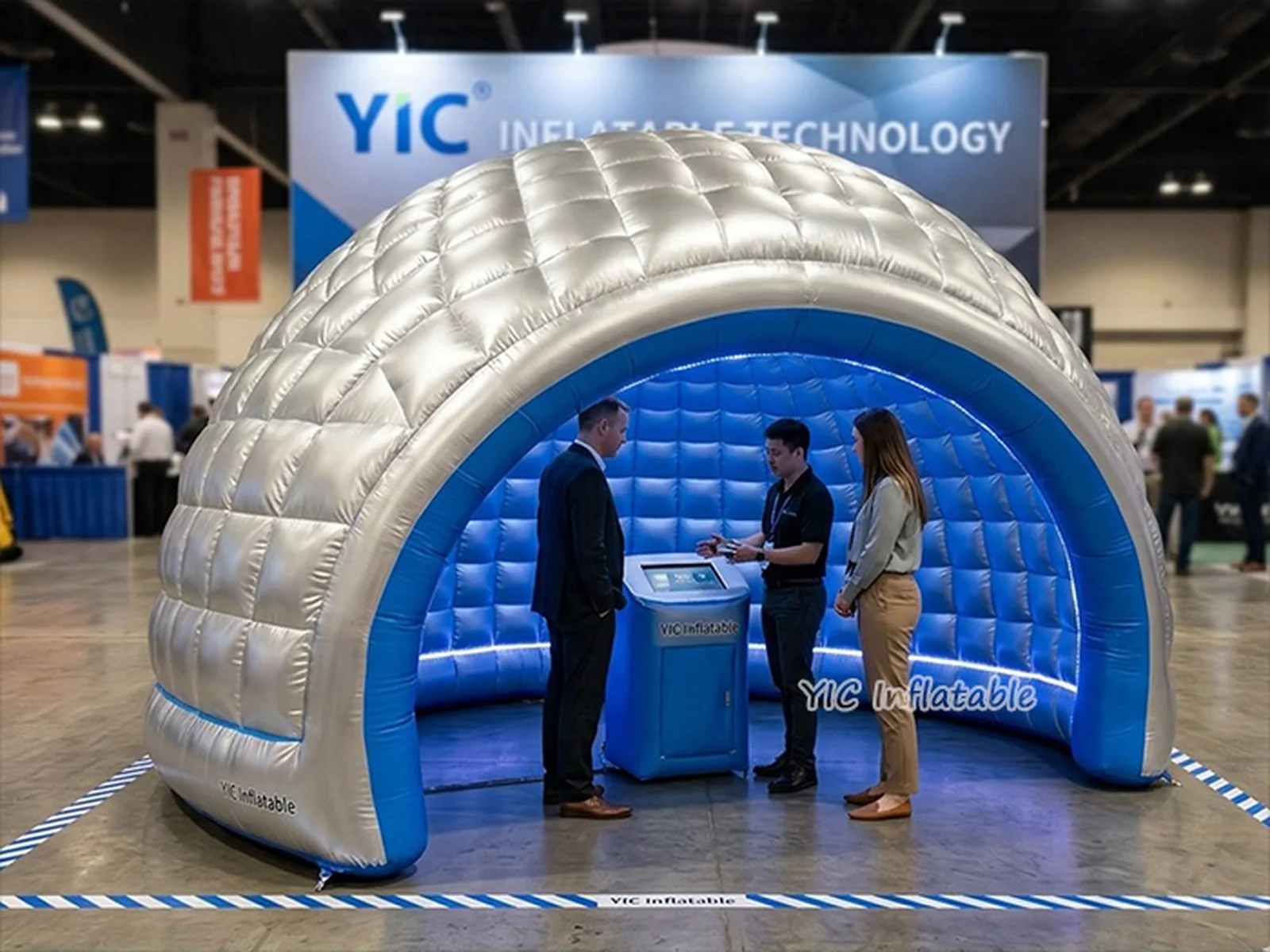 custom air-supported event tent front view