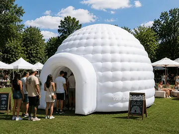 custom air-supported event tent rear view