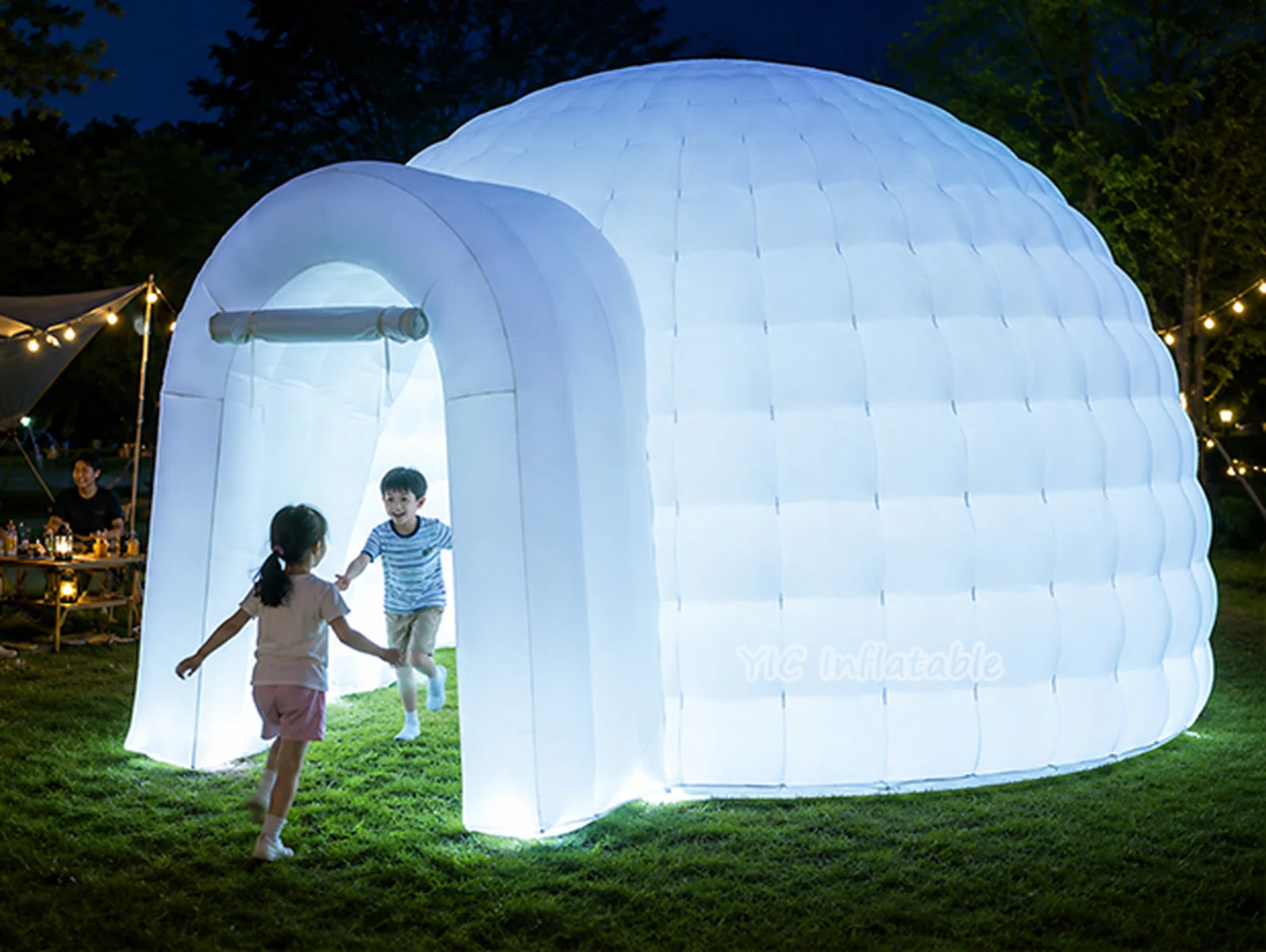 custom air-supported event tent front view